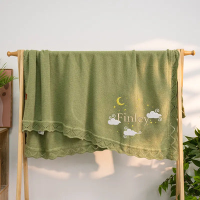 Embroidered Night Sky Baby Blanket