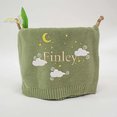 Embroidered Night Sky Baby Blanket