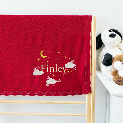 Embroidered Night Sky Baby Blanket