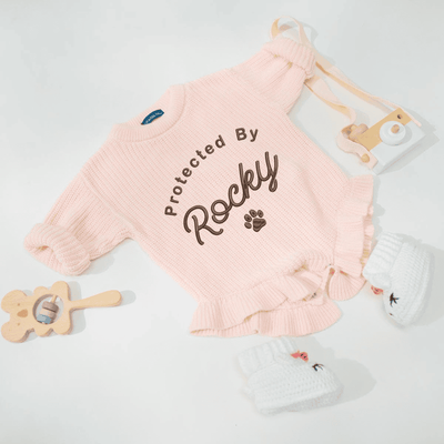 Embroidered Protected By Dog Baby Romper