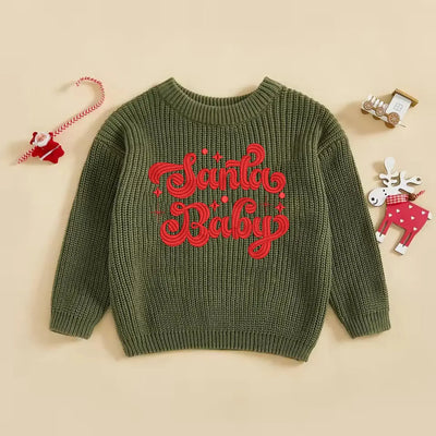 Embroidered Santa Baby Sweater