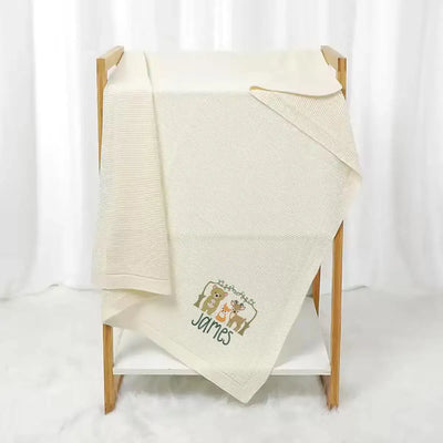 Personalized Woodland Animal Baby Blanket is more than a cozy wrap; it’s an introduction to gentle friends, a soft and charming scene embroidered with love to welcome your baby home.