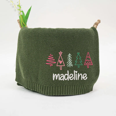 Embroidery Christmas Tree Gift Baby Blanket