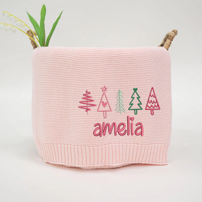 Embroidery Christmas Tree Gift Baby Blanket