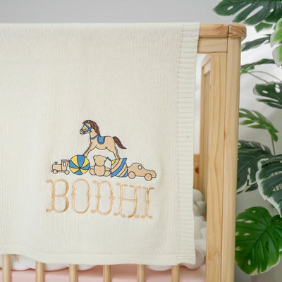 Embroidery Rocking Horse Baby Blanket 2
