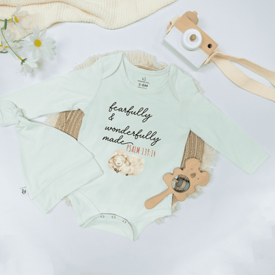 'Fearfully And Wonderfully Made' Sheep Baby Onesie