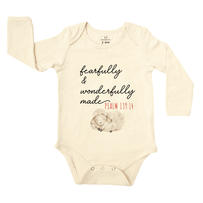 'Fearfully And Wonderfully Made' Sheep Baby Onesie