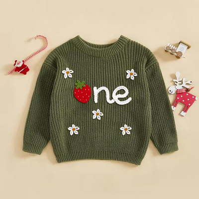 First Birthday Baby Sweater – 1st Birthday - 100% Cotton Knit