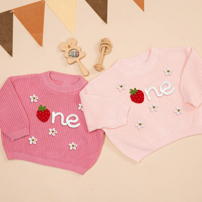 First Birthday Baby Sweater – 1st Birthday - 100% Cotton Knit