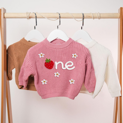 First Birthday Baby Sweater – 1st Birthday - 100% Cotton Knit