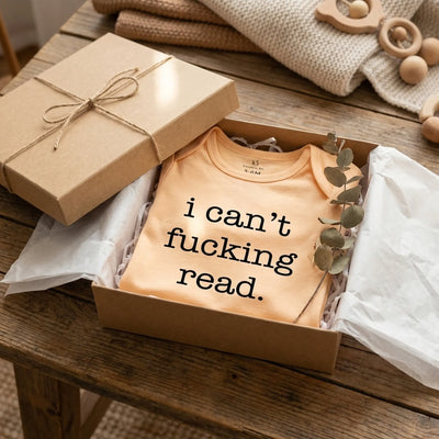 'I Can't Fucking Read' Funny Baby Bodysuit