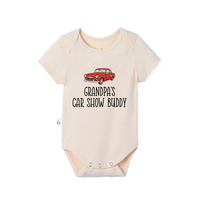Grandpa's Car Show Buddy Bamboo Baby Onesie