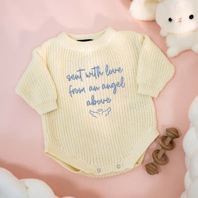 Guardian Angel Baby Embroidered Romper