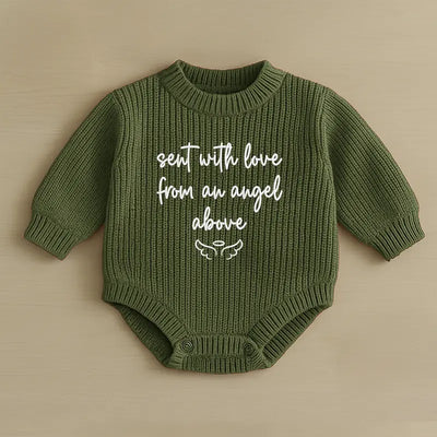 Guardian Angel Baby Embroidered Romper