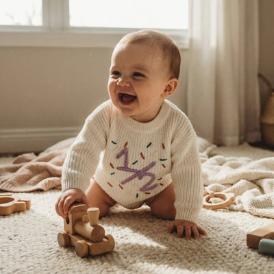 Hand Embroidered 1/2 Birthday Baby Romper