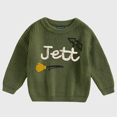 Hand Embroidered Halloween Baby Name Sweater is lovingly crafted from 100% premium cotton and personalized with your little one’s name.