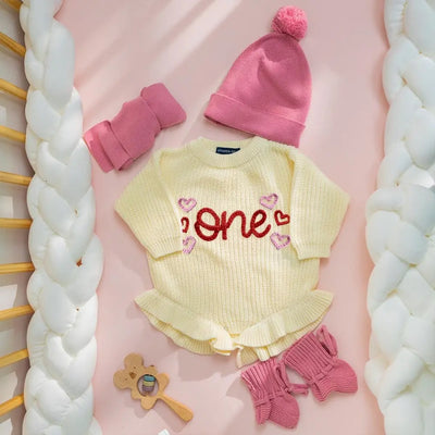 Hand Embroidered One Birthday Baby Romper