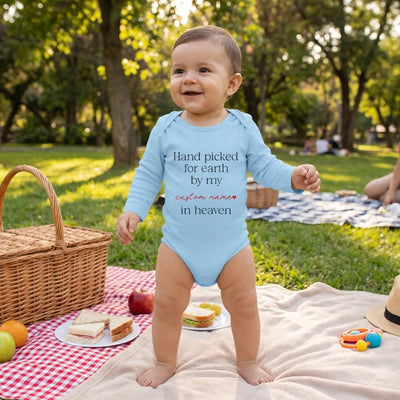 Handpicked For Earth In Heaven Baby Onesie