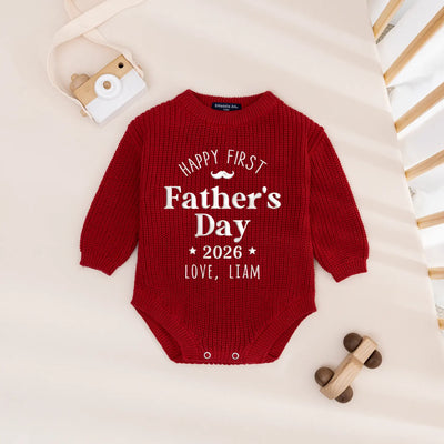 Custom Happy First Father's Day Baby Romper