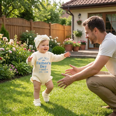Custom Happy First Father's Day Baby Romper