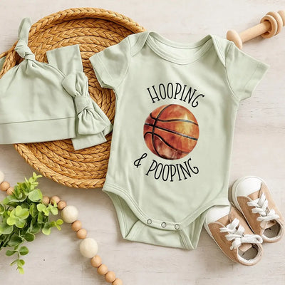 Basketball Baby Bodysuit 'Hooping & Pooping'