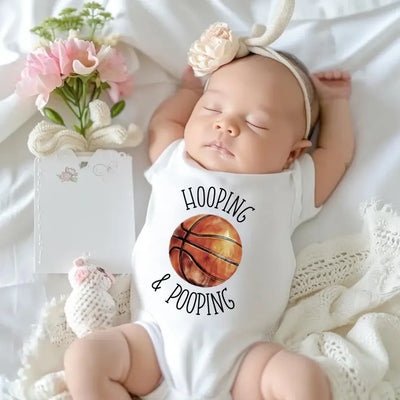 Basketball Baby Bodysuit 'Hooping & Pooping'