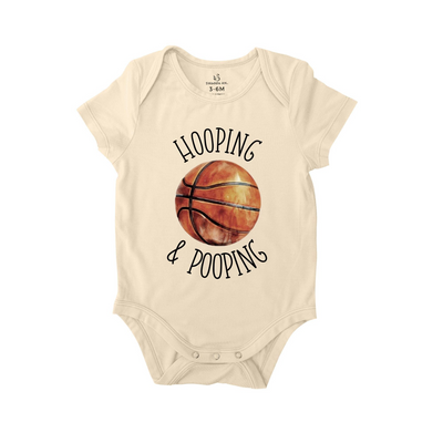 Hooping and Pooping Bodysuit, Basketball Baby Onesie