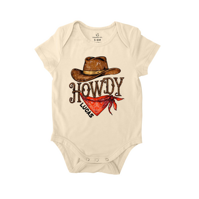 Howdy Bamboo Onesie, Western Baby Bodysuit