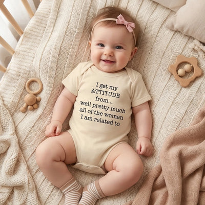 'I Get My Attitude' Funny Baby Bodysuit