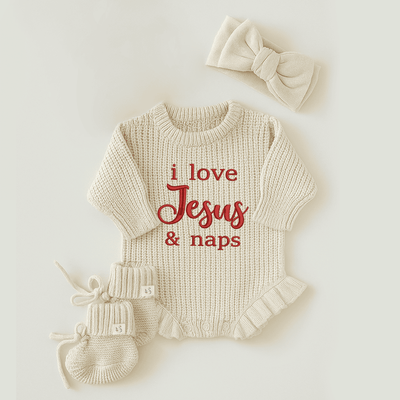 I Love Jesus & Naps Baby Romper - SwaddleAn