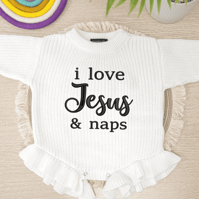 I Love Jesus & Naps Baby Romper - SwaddleAn