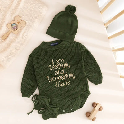 Embroidered Baby Romper in Answered Prayer