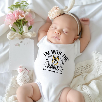 'I'm with the band' Bodysuit | Music Band Baby Onesie SwaddleAn