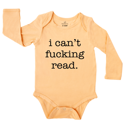 I can't fucking read Onesie, Funny Baby Bodysuit SwaddleAn