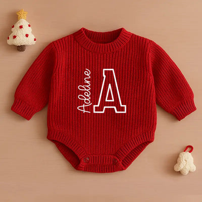 Initial Name Baby Embroidery Romper