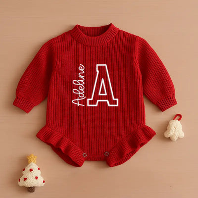 Initial Name Baby Embroidery Romper