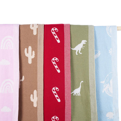 Cactus Jacquard Knit Baby Blanket