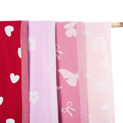 Daisy Jacquard Knit Baby Blanket