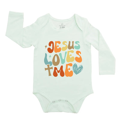 'Jesus Loves Me' Christian Baby Onesie - SwaddleAn