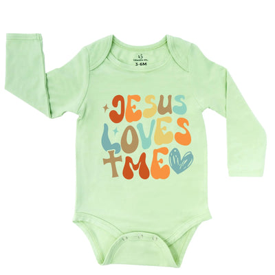 'Jesus Loves Me' Christian Baby Onesie - SwaddleAn