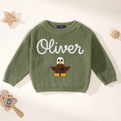 4th of july eagle baby sweater