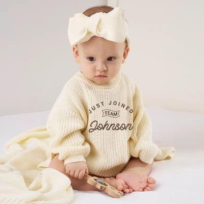 'Just Joined Team' Custom Knitted Romper