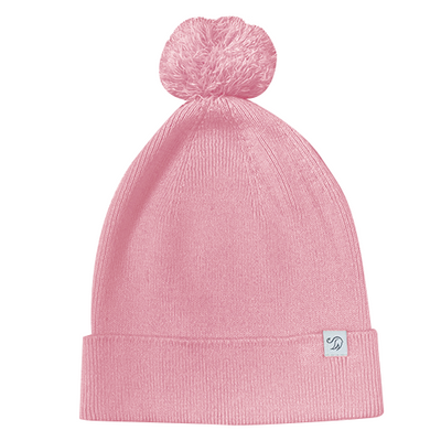 Knit Baby Beanie in Rose Pink
