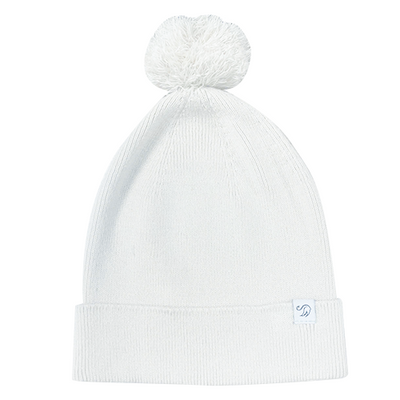 Knit Baby Beanie in White
