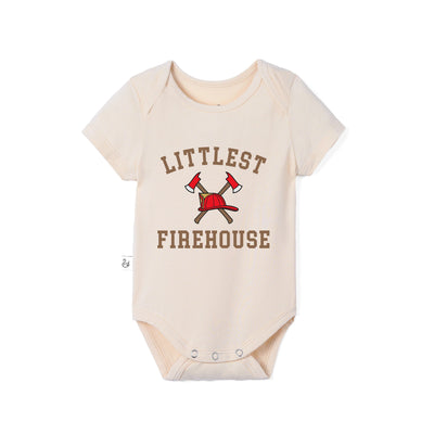 Little Firehouse Firefighter Baby Bamboo Onesie
