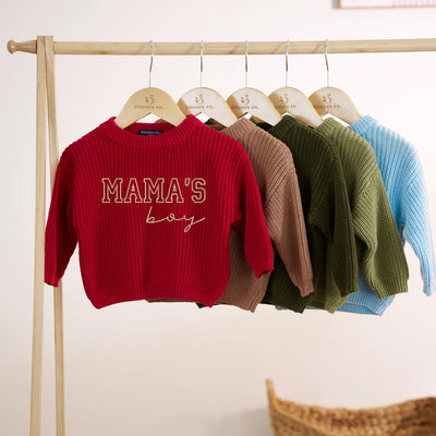 Mama's Boy Embroidered Knit Sweater
