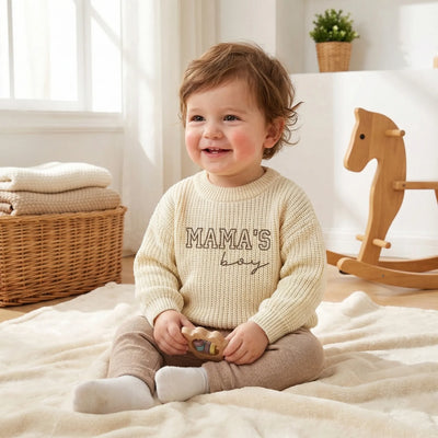 Mama's Boy Embroidered Knit Sweater