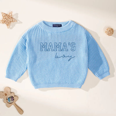 Mama's Boy Embroidered Knit Sweater