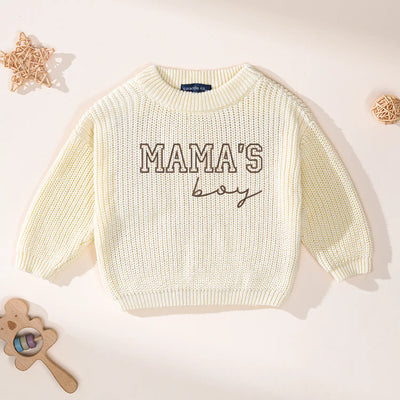 Mama's Boy Embroidered Knit Sweater