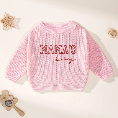 Mama's Boy Embroidered Knit Sweater